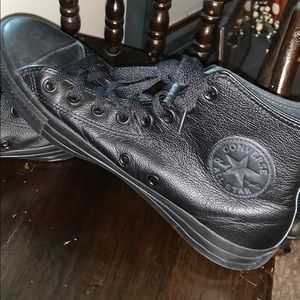 Converse black leather